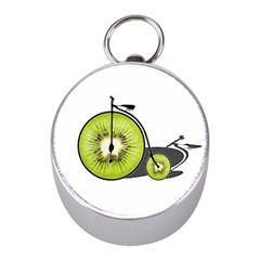 Kiwi Bicycle  Mini Silver Compasses by Valentinaart