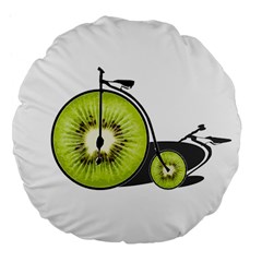 Kiwi Bicycle  Large 18  Premium Flano Round Cushions by Valentinaart