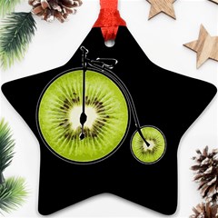 Kiwi Bicycle  Ornament (star) by Valentinaart