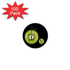 Kiwi Bicycle  1  Mini Buttons (100 Pack)  by Valentinaart