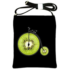 Kiwi Bicycle  Shoulder Sling Bags by Valentinaart