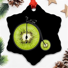 Kiwi Bicycle  Ornament (snowflake) by Valentinaart