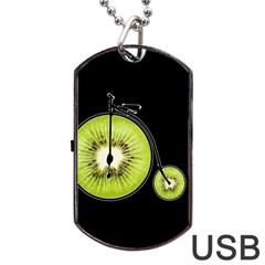 Kiwi Bicycle  Dog Tag Usb Flash (one Side) by Valentinaart