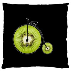 Kiwi Bicycle  Large Flano Cushion Case (two Sides) by Valentinaart