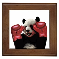 Boxing Panda  Framed Tiles by Valentinaart