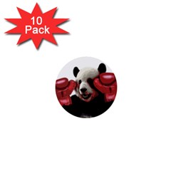 Boxing Panda  1  Mini Buttons (10 Pack)  by Valentinaart