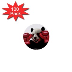 Boxing Panda  1  Mini Buttons (100 Pack)  by Valentinaart