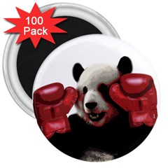 Boxing Panda  3  Magnets (100 Pack) by Valentinaart