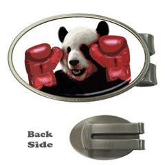 Boxing Panda  Money Clips (oval)  by Valentinaart