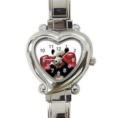 Boxing Panda  Heart Italian Charm Watch by Valentinaart