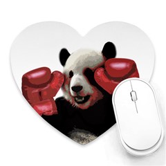 Boxing Panda  Heart Mousepads by Valentinaart