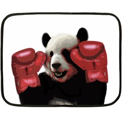 Boxing Panda  Fleece Blanket (mini) by Valentinaart