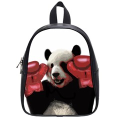 Boxing Panda  School Bags (small)  by Valentinaart