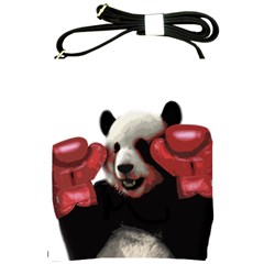 Boxing Panda  Shoulder Sling Bags by Valentinaart