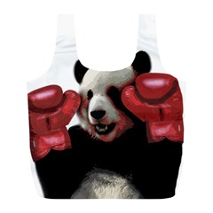 Boxing Panda  Full Print Recycle Bags (l)  by Valentinaart