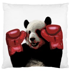 Boxing Panda  Large Flano Cushion Case (two Sides) by Valentinaart