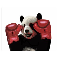 Boxing Panda  Double Sided Flano Blanket (medium)  by Valentinaart