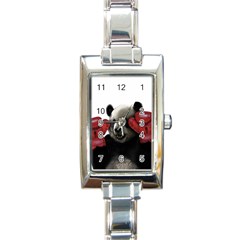 Boxing Panda  Rectangle Italian Charm Watch by Valentinaart