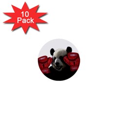 Boxing Panda  1  Mini Buttons (10 Pack)  by Valentinaart