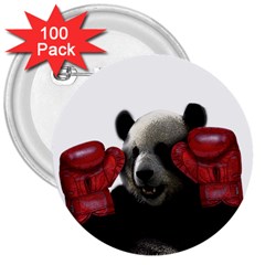 Boxing Panda  3  Buttons (100 Pack)  by Valentinaart