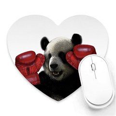 Boxing Panda  Heart Mousepads by Valentinaart