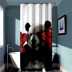 Boxing Panda  Shower Curtain 36  X 72  (stall)  by Valentinaart