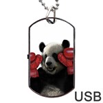 Boxing panda  Dog Tag USB Flash (Two Sides) Front