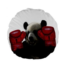 Boxing Panda  Standard 15  Premium Round Cushions by Valentinaart