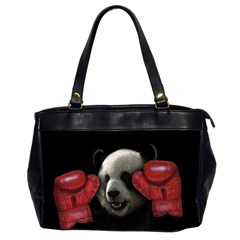 Boxing Panda  Office Handbags (2 Sides)  by Valentinaart