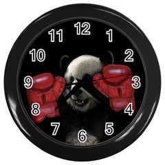 Boxing Panda  Wall Clocks (black) by Valentinaart