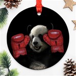 Boxing panda  Round Ornament (Two Sides) Back