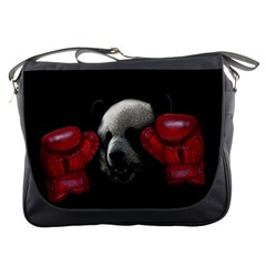 Boxing Panda  Messenger Bags by Valentinaart