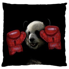 Boxing Panda  Large Cushion Case (one Side) by Valentinaart