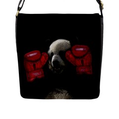 Boxing Panda  Flap Messenger Bag (l)  by Valentinaart