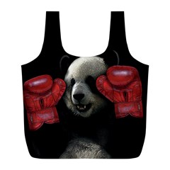 Boxing Panda  Full Print Recycle Bags (l)  by Valentinaart