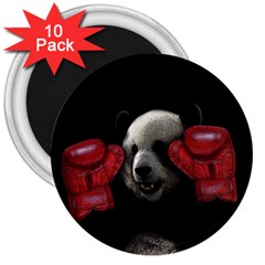 Boxing Panda  3  Magnets (10 Pack)  by Valentinaart