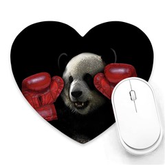 Boxing Panda  Heart Mousepads by Valentinaart