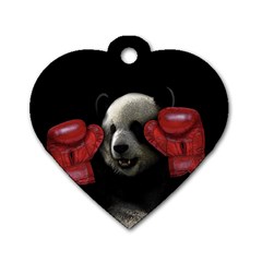 Boxing Panda  Dog Tag Heart (two Sides) by Valentinaart