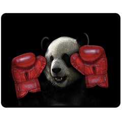 Boxing Panda  Fleece Blanket (medium)  by Valentinaart