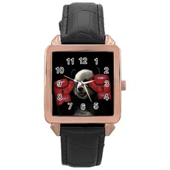 Boxing Panda  Rose Gold Leather Watch  by Valentinaart