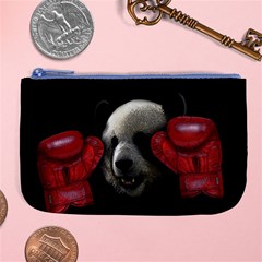 Boxing Panda  Large Coin Purse by Valentinaart