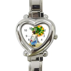 Tropical Penguin Heart Italian Charm Watch by Valentinaart