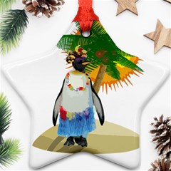 Tropical Penguin Star Ornament (two Sides) by Valentinaart