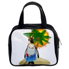 Tropical Penguin Classic Handbags (2 Sides) by Valentinaart