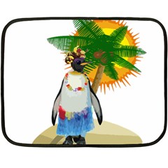 Tropical Penguin Double Sided Fleece Blanket (mini)  by Valentinaart