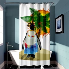 Tropical Penguin Shower Curtain 36  X 72  (stall)  by Valentinaart