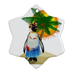 Tropical Penguin Ornament (snowflake) by Valentinaart