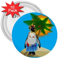 Tropical Penguin 3  Buttons (10 Pack)  by Valentinaart