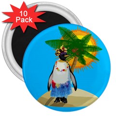 Tropical Penguin 3  Magnets (10 Pack)  by Valentinaart