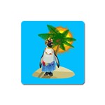 Tropical penguin Square Magnet Front